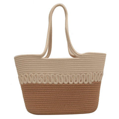Hollow Out Straw Bag Large Capacity Shoulder Bag for Beach & Shopping