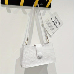 Crocodile Embossed Shoulder Bag PU Leather Purse Women's Handbag