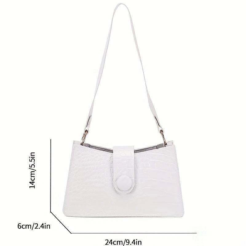 Crocodile Embossed Shoulder Bag PU Leather Purse Women's Handbag