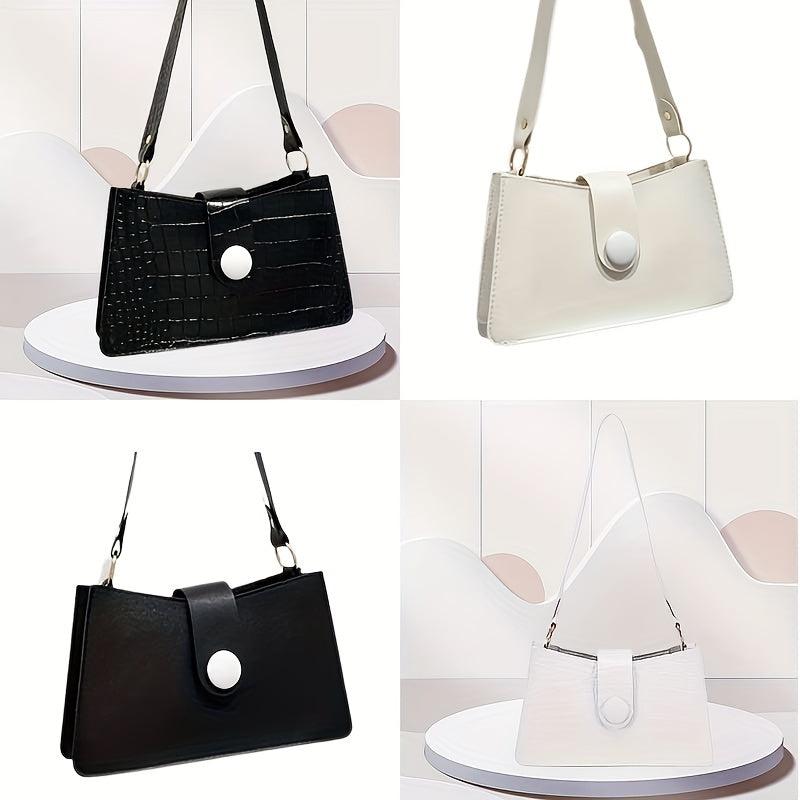 Crocodile Embossed Shoulder Bag PU Leather Purse Women's Handbag