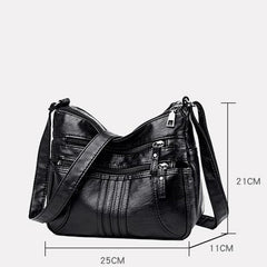 Women's Casual Slouch Bag PU Leather Shoulder Bag Large Capacity Satchel Bag
