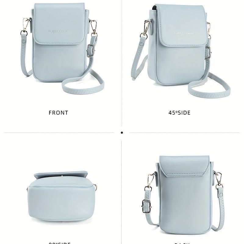 Mini Solid Phone Bag Flap Shoulder Bag Coin Purse