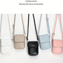 Mini Solid Phone Bag Flap Shoulder Bag Coin Purse
