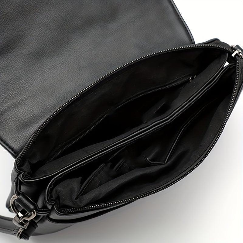 Rivet Steampunk Skull Crossbody Bag PU Leather Textured Bag