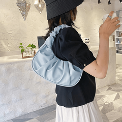 Cloud Ruched Hobo Bag Solid Shoulder Bag