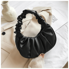 Cloud Ruched Hobo Bag Solid Shoulder Bag