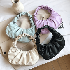 Cloud Ruched Hobo Bag Solid Shoulder Bag