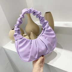 Cloud Ruched Hobo Bag Solid Shoulder Bag