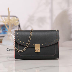 Solid PU Leather Mini Flap Shoulder Bag Crossbody Bag & Coin Purse