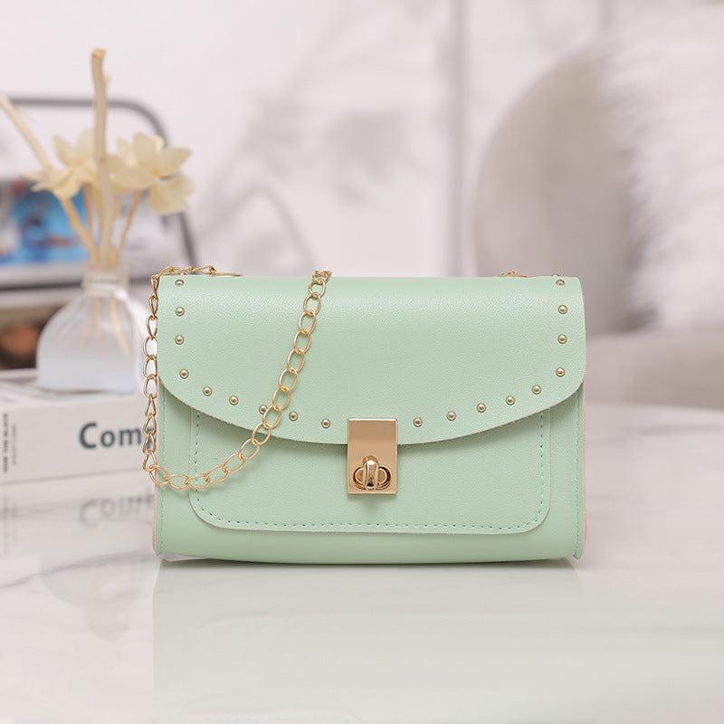 Solid PU Leather Mini Flap Shoulder Bag Crossbody Bag & Coin Purse