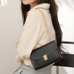 Solid PU Leather Mini Flap Shoulder Bag Crossbody Bag & Coin Purse