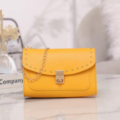 Solid PU Leather Mini Flap Shoulder Bag Crossbody Bag & Coin Purse
