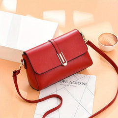 Solid Crossbody Bag Metal Decor Shoulder Purse