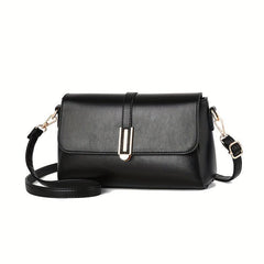 Solid Crossbody Bag Metal Decor Shoulder Purse
