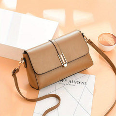 Solid Crossbody Bag Metal Decor Shoulder Purse
