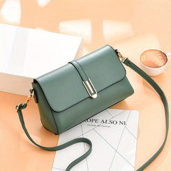 Solid Crossbody Bag Metal Decor Shoulder Purse