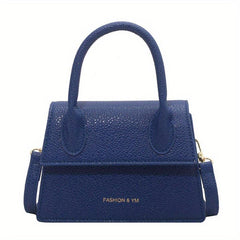 Litchi Embossed Crossbody Bag Square Flap Shoulder Bag Women's Handbag Purse