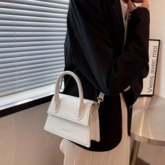 Litchi Embossed Crossbody Bag Square Flap Shoulder Bag Women's Handbag Purse