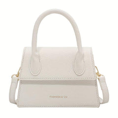 Litchi Embossed Crossbody Bag Square Flap Shoulder Bag Women's Handbag Purse
