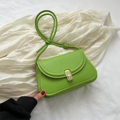 Classic Crossbody Flap Bag PU Leather Textured Shoulder Bag
