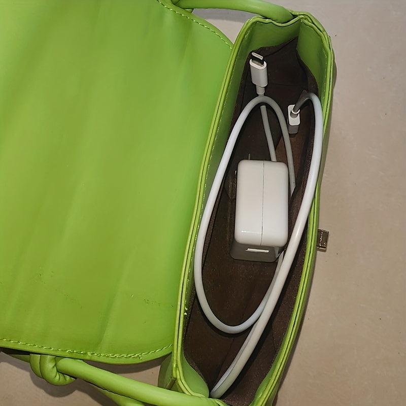 Classic Crossbody Flap Bag PU Leather Textured Shoulder Bag