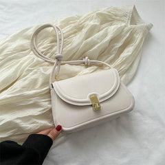 Classic Crossbody Flap Bag PU Leather Textured Shoulder Bag