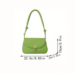Classic Crossbody Flap Bag PU Leather Textured Shoulder Bag