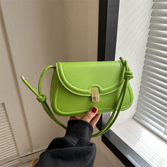 Classic Crossbody Flap Bag PU Leather Textured Shoulder Bag
