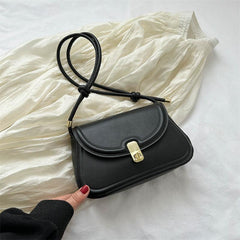 Classic Crossbody Flap Bag PU Leather Textured Shoulder Bag