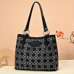 Rhinestone Glitter Shoulder Bag Large Capacity PU Leather Handabg
