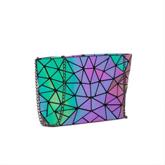 Geometric Holographic Luminous Shoulder Bag