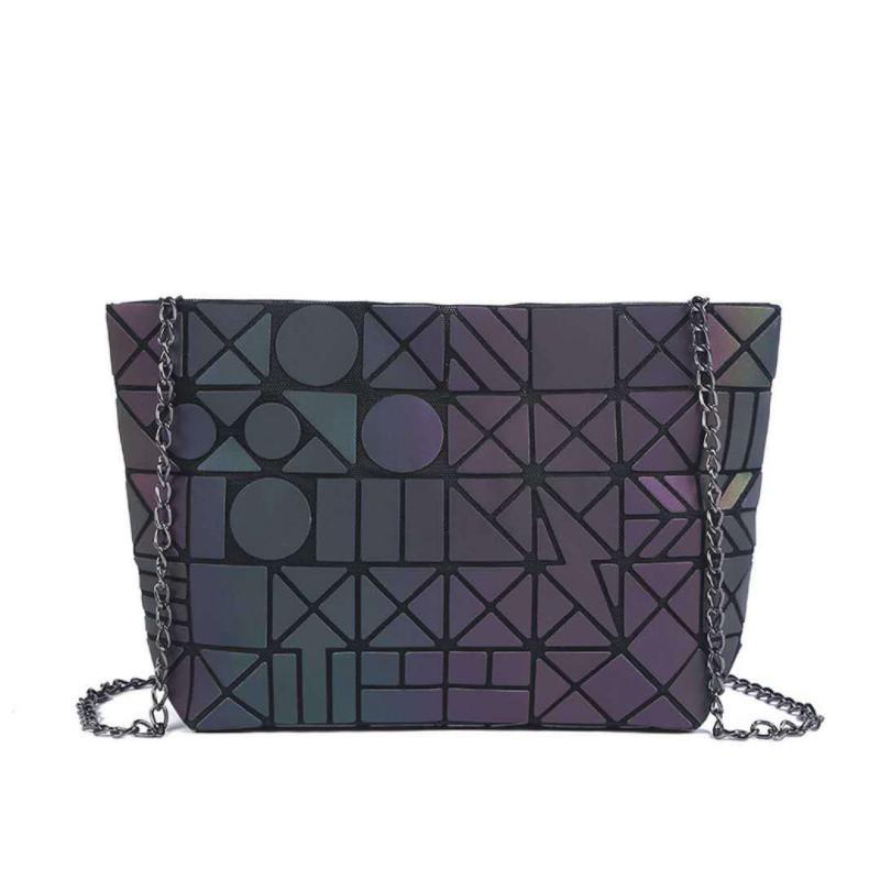 Geometric Holographic Luminous Shoulder Bag