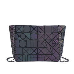 Geometric Holographic Luminous Shoulder Bag