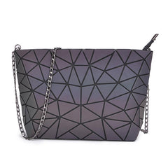 Geometric Holographic Luminous Shoulder Bag