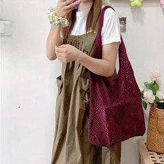 Crochet Shoulder Bag Large Capacity Beach Shopping Bag