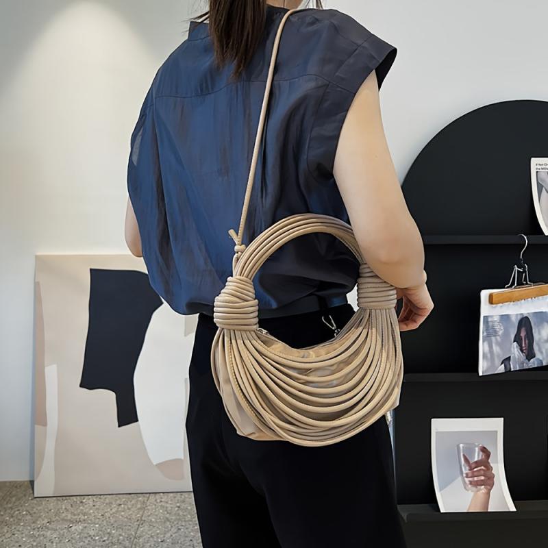 Braided Knotted Hobo Bag Small Handbag Crossbody Bag