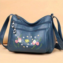 Flower Embroidery Crossbody Bag Women's Pocket Purse