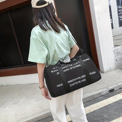 Letter Pattern Sports Handbag Travel Duffle Bag Gym Bag