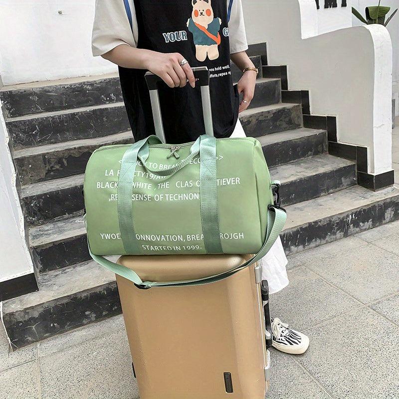 Letter Pattern Sports Handbag Travel Duffle Bag Gym Bag