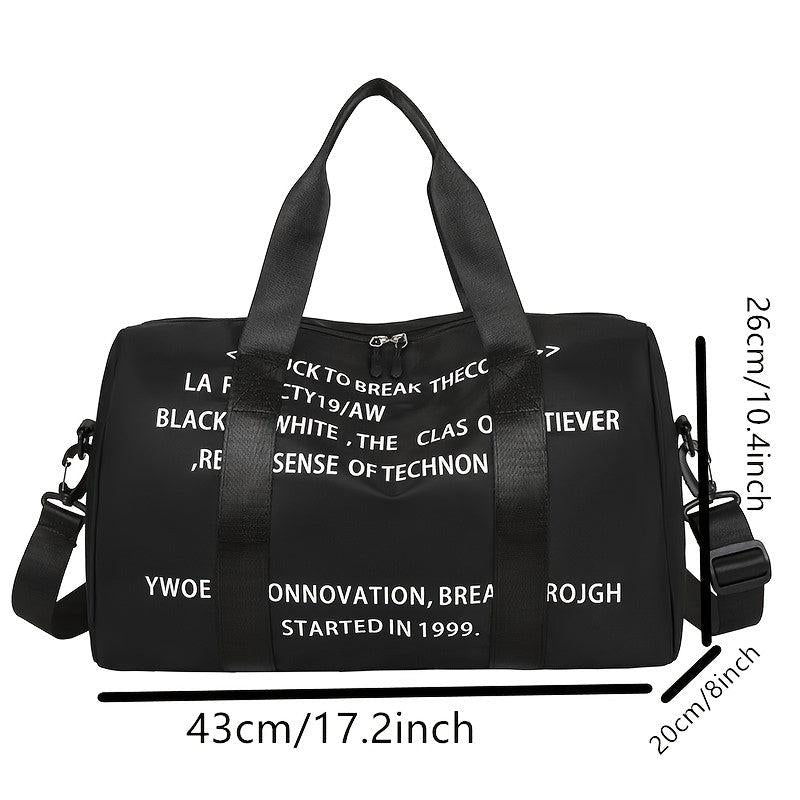 Letter Pattern Sports Handbag Travel Duffle Bag Gym Bag