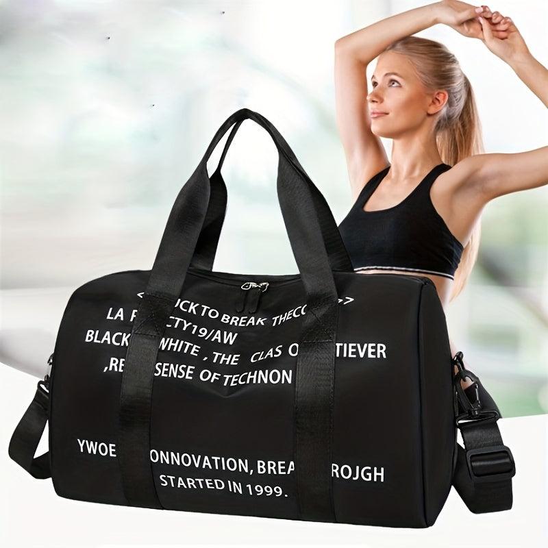 Letter Pattern Sports Handbag Travel Duffle Bag Gym Bag