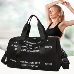 Letter Pattern Sports Handbag Travel Duffle Bag Gym Bag