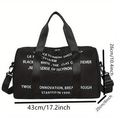 Letter Pattern Sports Handbag Travel Duffle Bag Gym Bag