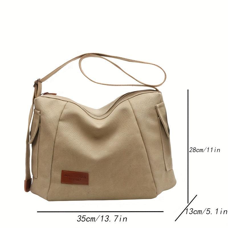 Vintage Canvas Hobo Bag Large Capacity Crossbody Bag