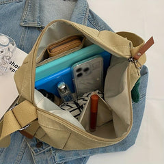 Vintage Canvas Hobo Bag Large Capacity Crossbody Bag