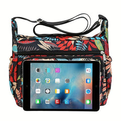 Floral Pattern Zipper Shoulder Bag Large Capacity Crossbody Bag
