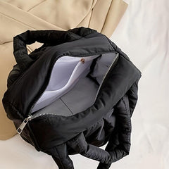 Minimalist Puffer Quilted Shoulder Bag Solid Storage Bag