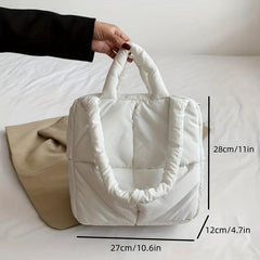 Minimalist Puffer Quilted Shoulder Bag Solid Storage Bag