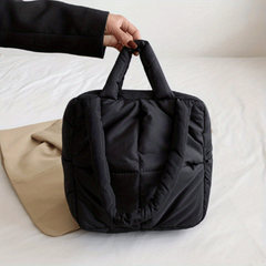 Minimalist Puffer Quilted Shoulder Bag Solid Storage Bag