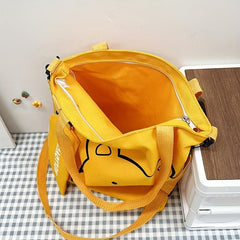 Cartoon Bear Shoulder Bag with Little Pouch